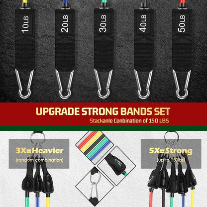 Resistance Bands, Exercise Bands, Workout Bands, Resistance Bands for Working Out with Handles for Men and Women, at Home