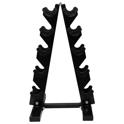 56 Lb Neoprene Coated Iron Dumbbell Hex Weights Set with Stand, Color-Coded