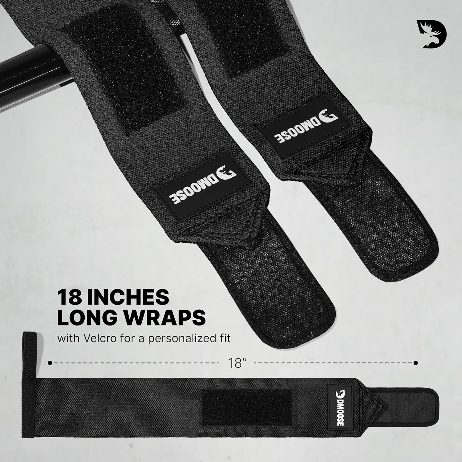 Wrist Wraps for Weightlifting 18" - Heavy Duty Gym Wrap with Hand Thumb Loop for Support & Pain Relief, USPA Approved Powerlifting, Weight Lifting Wrist Straps for Men & Women Work Out