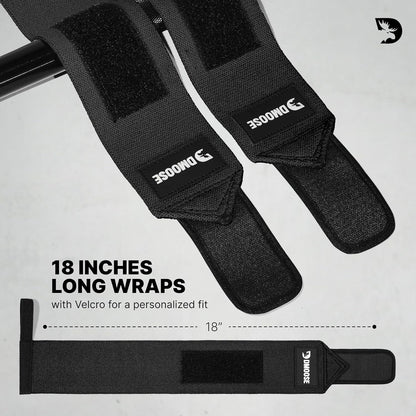 Wrist Wraps for Weightlifting 18" - Heavy Duty Gym Wrap with Hand Thumb Loop for Support & Pain Relief, USPA Approved Powerlifting, Weight Lifting Wrist Straps for Men & Women Work Out