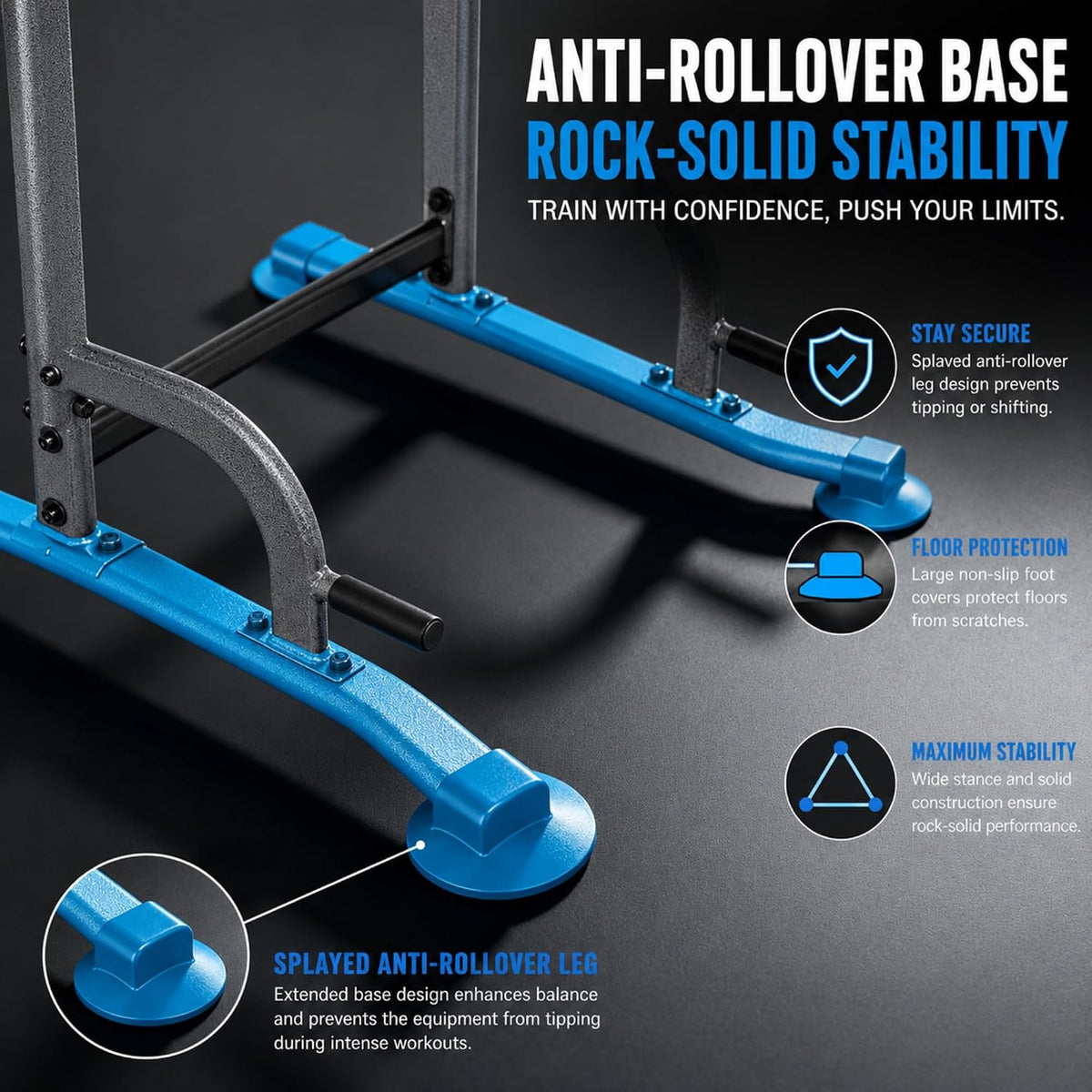 Pull up Bar Station, Power Tower, Dip Station with 3D Backrest, Multi-Function Strength Training Stand Rack, for Home Gym Workout 