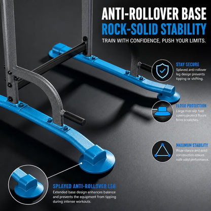 Pull up Bar Station, Power Tower, Dip Station with 3D Backrest, Multi-Function Strength Training Stand Rack, for Home Gym Workout 