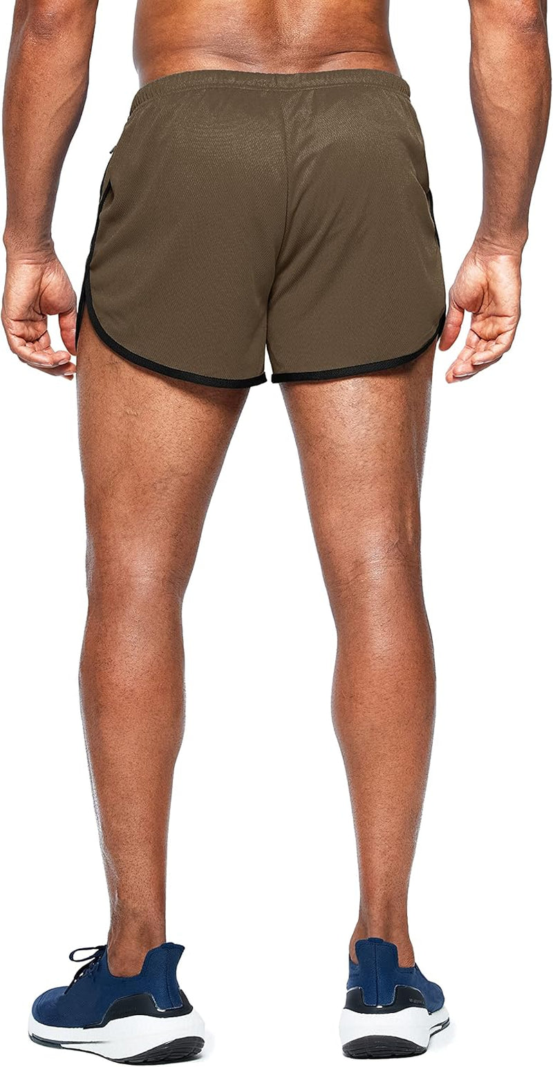 Men'S Running Shorts 3" Gym with Zipper Pockets | Breathable Mesh Fabric, Built-In Brief Support, Split-Leg Mobility, Inner Drop-In Pocket, Training and Workout Wear