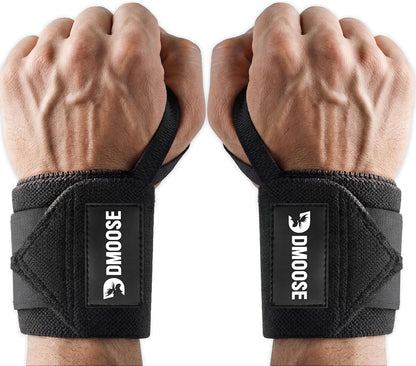 Wrist Wraps for Weightlifting 18" - Heavy Duty Gym Wrap with Hand Thumb Loop for Support & Pain Relief, USPA Approved Powerlifting, Weight Lifting Wrist Straps for Men & Women Work Out