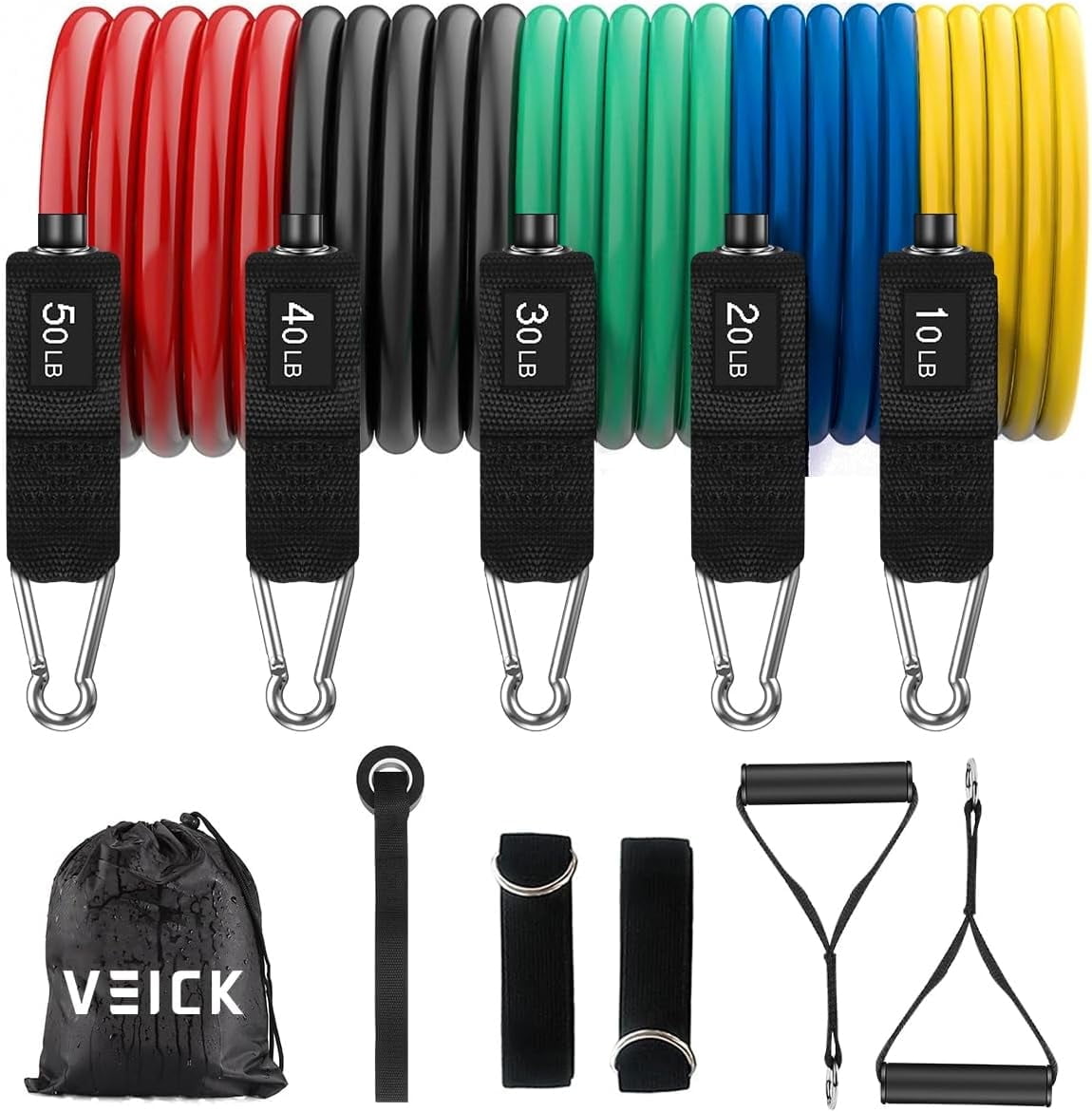 Resistance Bands, Exercise Bands, Workout Bands, Resistance Bands for Working Out with Handles for Men and Women, at Home