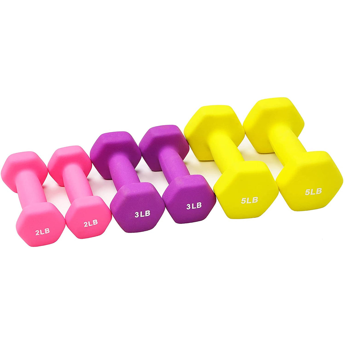 20 Lb Neoprene Coated Iron Dumbbell Hex Weights Set with Stand, Color-Coded