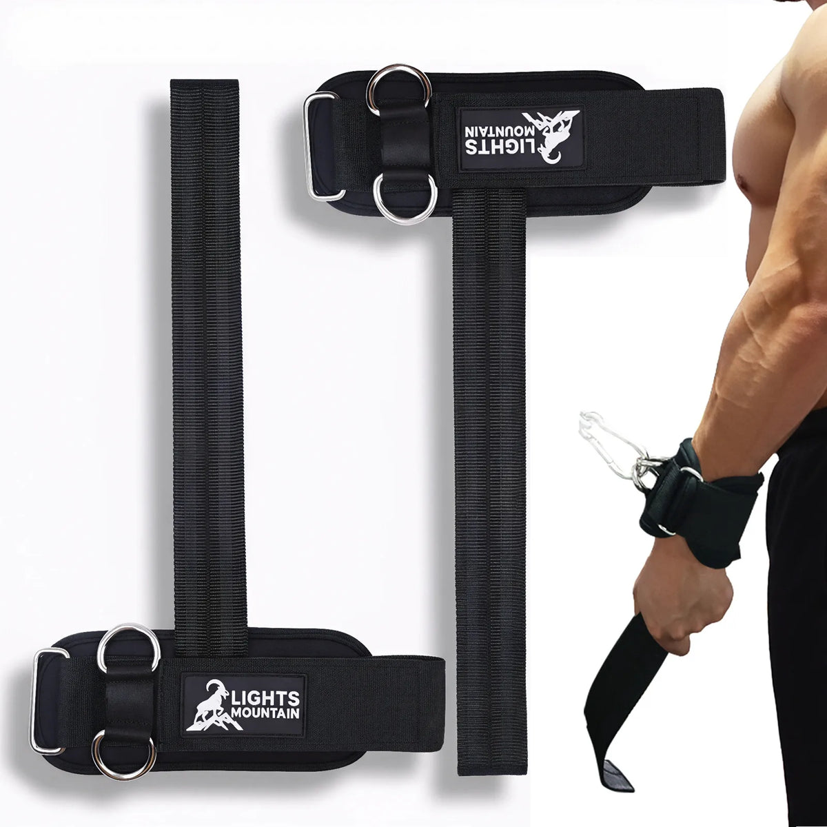 1Pair Adjustable Wrist Cuffs Weightlifting Straps with Ring,Premium Padded Straps for Cable Machine Workout for Weightlifting