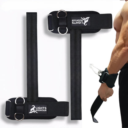 1Pair Adjustable Wrist Cuffs Weightlifting Straps with Ring,Premium Padded Straps for Cable Machine Workout for Weightlifting