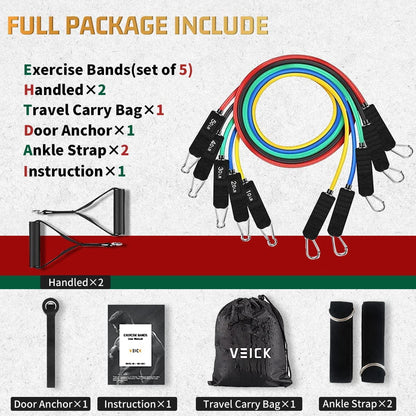 Resistance Bands, Exercise Bands, Workout Bands, Resistance Bands for Working Out with Handles for Men and Women, at Home