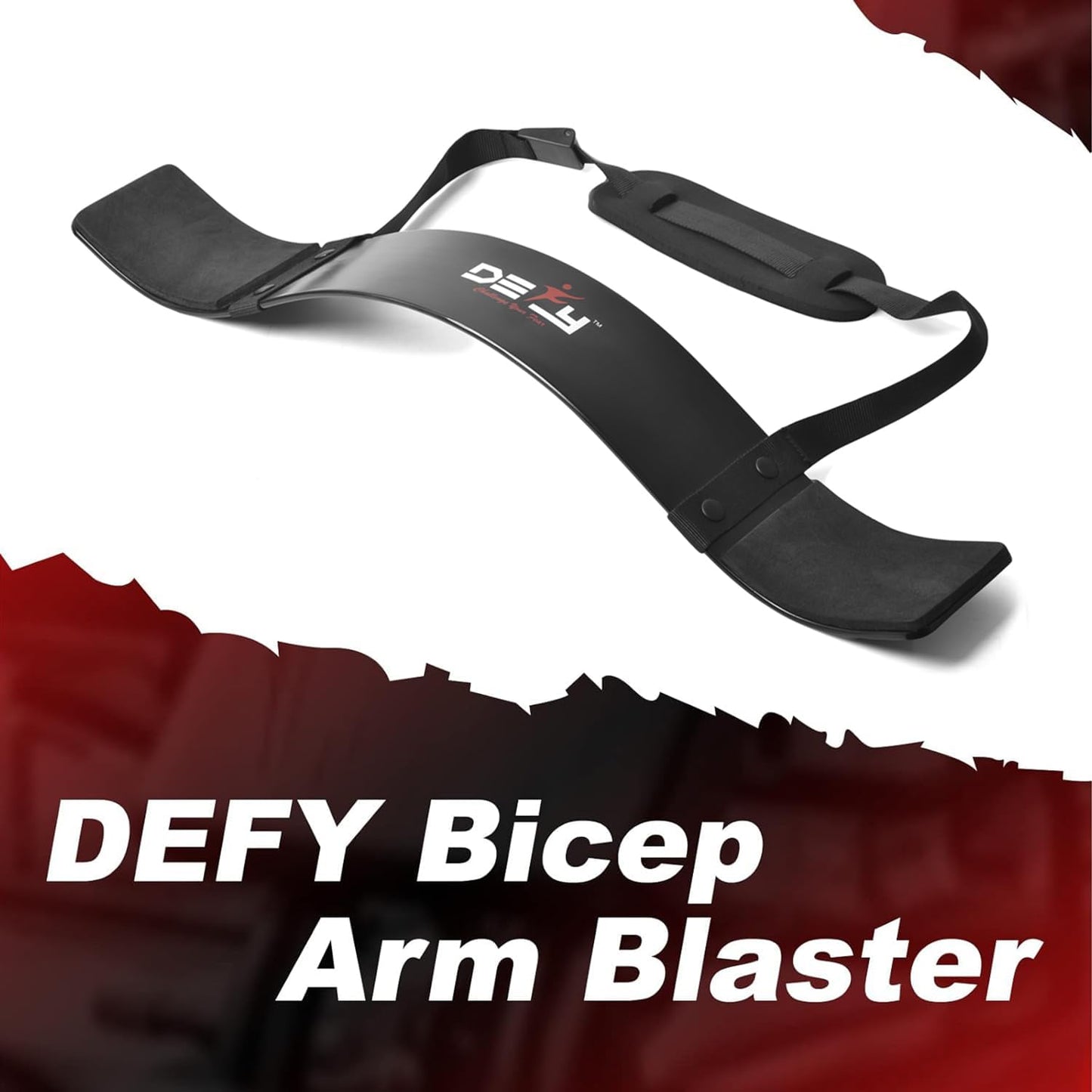DEFY Arm Blaster for Biceps and Triceps Adjustable Curl Support with Durable 7Mm Aluminum Plate and Neck Pad for Strength Training Bodybuilding Isolator Curl Machine