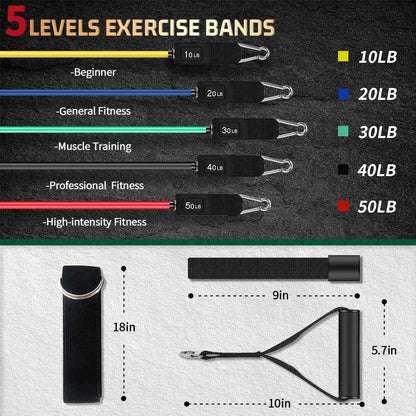 Resistance Bands, Exercise Bands, Workout Bands, Resistance Bands for Working Out with Handles for Men and Women, at Home