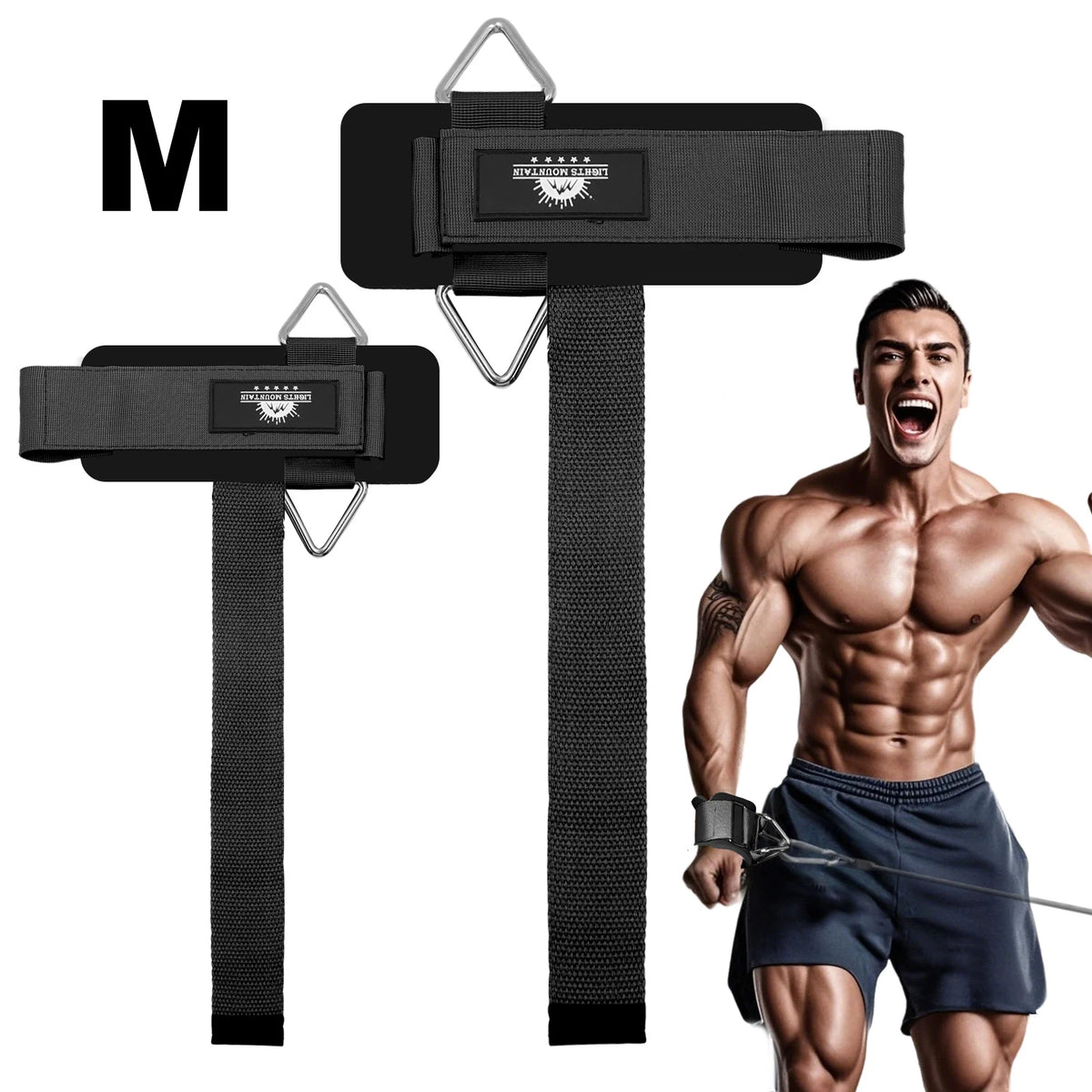 1Pair Adjustable Wrist Cuffs Weightlifting Straps with Ring,Premium Padded Straps for Cable Machine Workout for Weightlifting